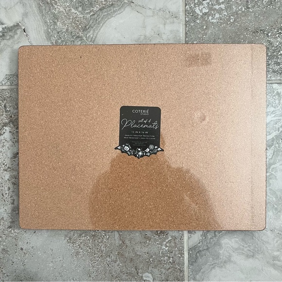 Coterié Studio 4pc Set Heat Resistant Cork Backed Placemats 16"x12" - Picture 5 of 6